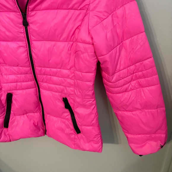 Justice Pink Lightweight Puffer Jacket Coat Quilted Full Zip Front‎ (Girls 12) - Picture 2 of 5